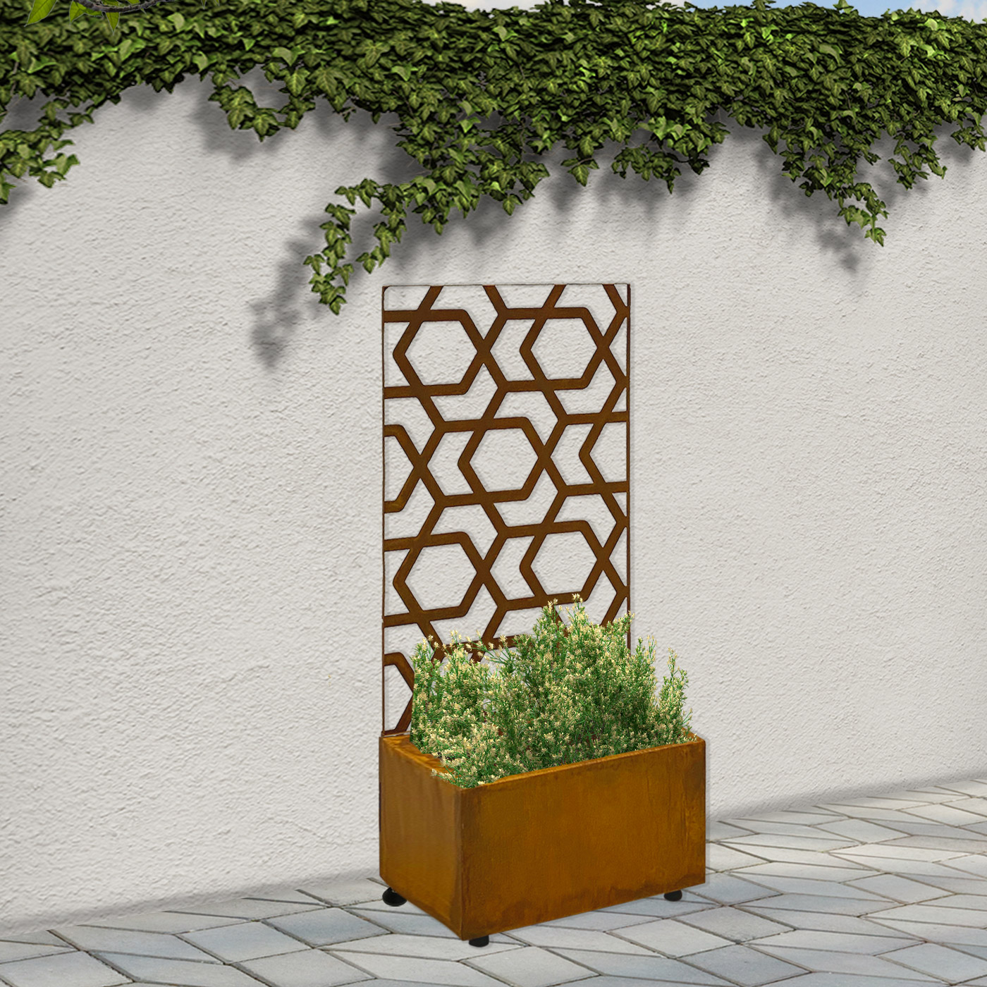 'Hive' Garden Screen with Planter 