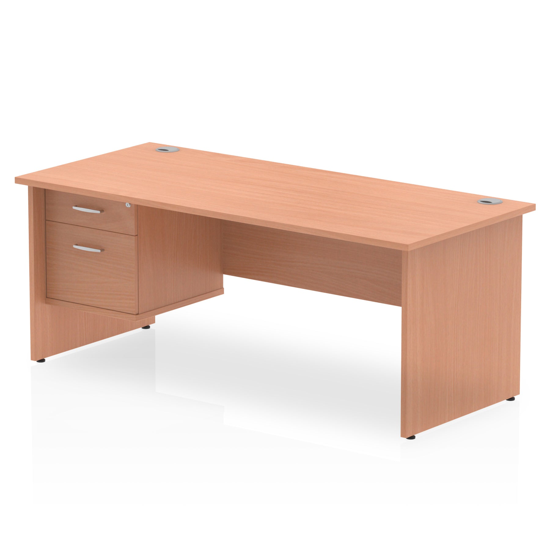 Impulse Panel End Straight Desk With Single Fixed Pedestal - 1800mm - Multiple Colour Options North Yourkshire