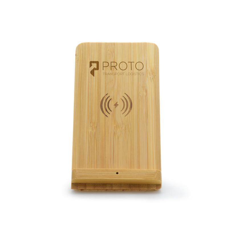Wireless Bamboo Phone Stand
