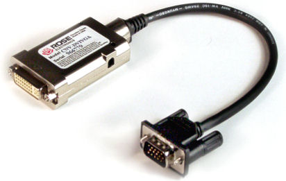 Rose CNV-DVIVGA Rose DVI-VGA Analogue Converter dongle. This converter allows the use of an Analog VGA Monitor direct from the Digital DVI graphics signal supply( DVI Socket - VGA Plug )