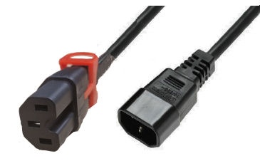 PEXH-IECLP-LZ-BK-02-100PK IEC Lock LSZH 2 1Mtr Power Extension LSZH C15-C14. Colour Black with IEC Locking C15 HOT Connector ( PACK OF 100 CABLES ) BTO Special order LSOH