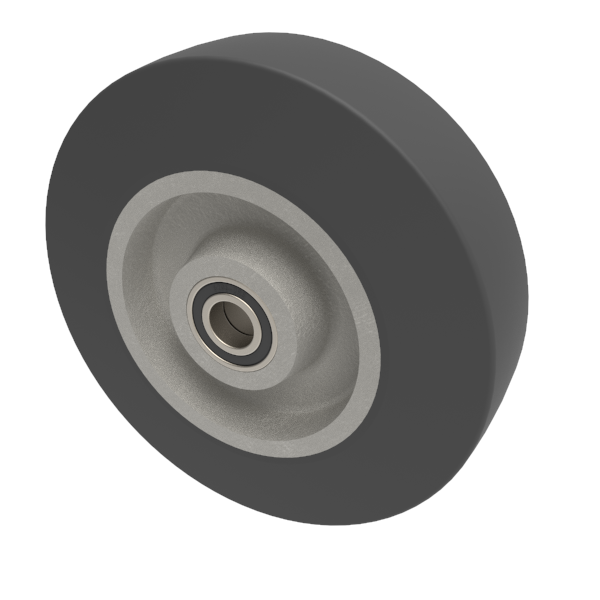 Elastic Rubber on Aluminium 300mm Ball Bearing Wheel 800kg Load