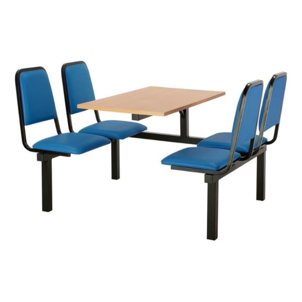 CU92 - 4-Seater Chester Canteen Unit - 1 Way Access, Blue, Beech