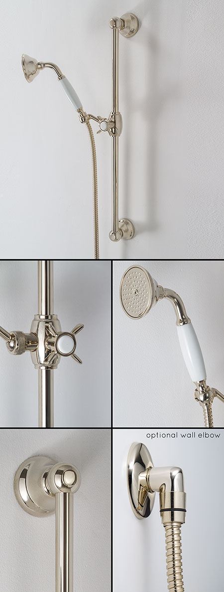 Nickel Classic Shower Head & Slide Rail (49JJ)