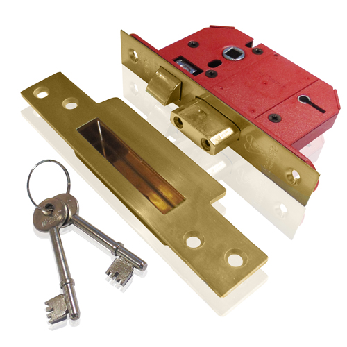 Union 5 Lever Mortice Sashlock 3" Brass