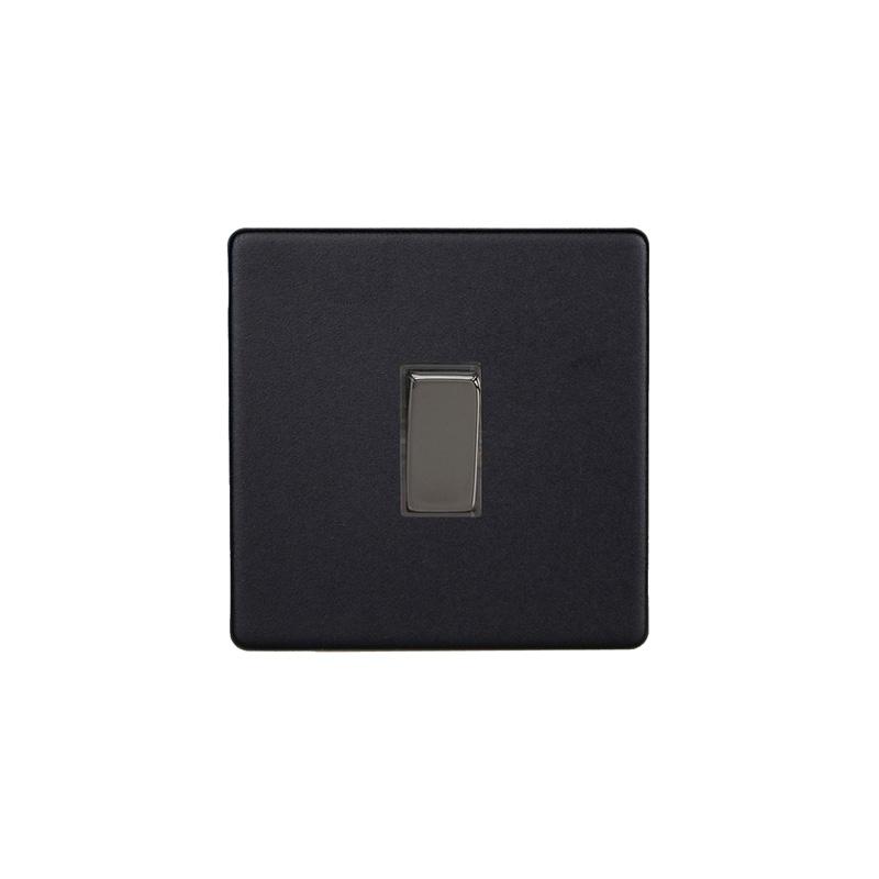 Varilight Urban 1G 20A DP Rocker Switch Matt Black Screw Less Plate