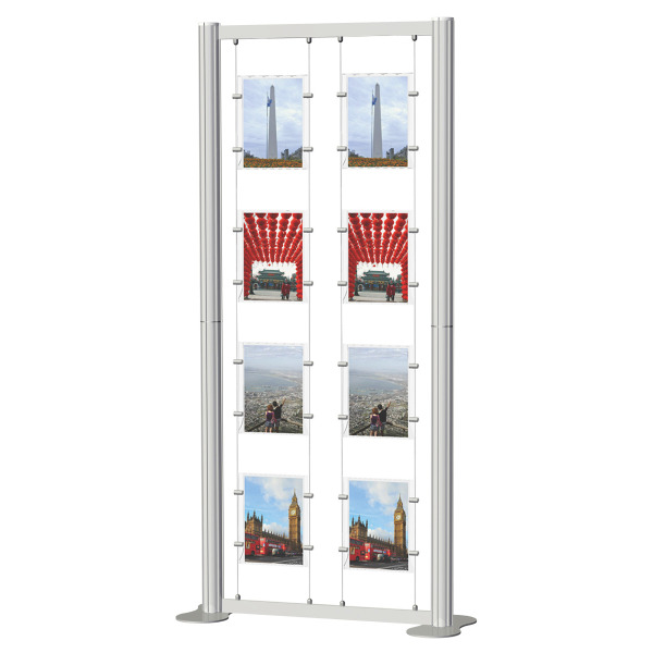 Floor Standing 8 x A4 Cable Poster Display