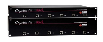 Rose CRV-6SLP/AUD Crystalview extender (rackmount chassis), 6 UTP Cat5 outputs to remote users - 6 local computers rack mount unit with audio and serial ( KVM, Audio & Serial Extender)