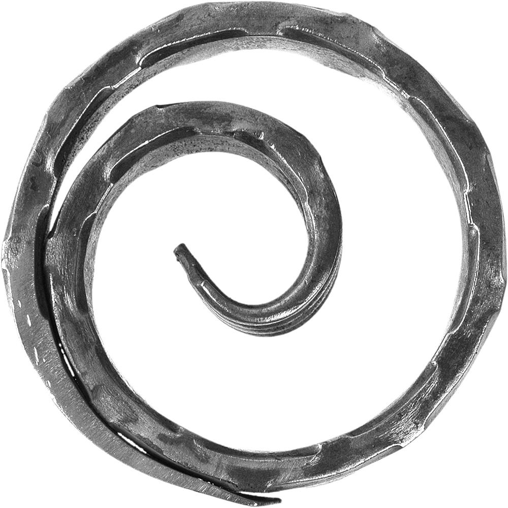 Circle With Fishtail End -  Height 100mmHammered - 20 x 8mm Flat Bar