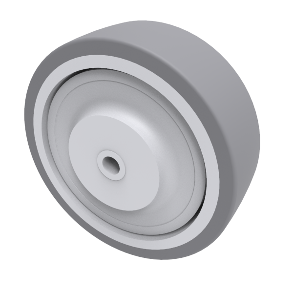 Grey Rubber 75mm Ball Bearing Wheel 60kg Load