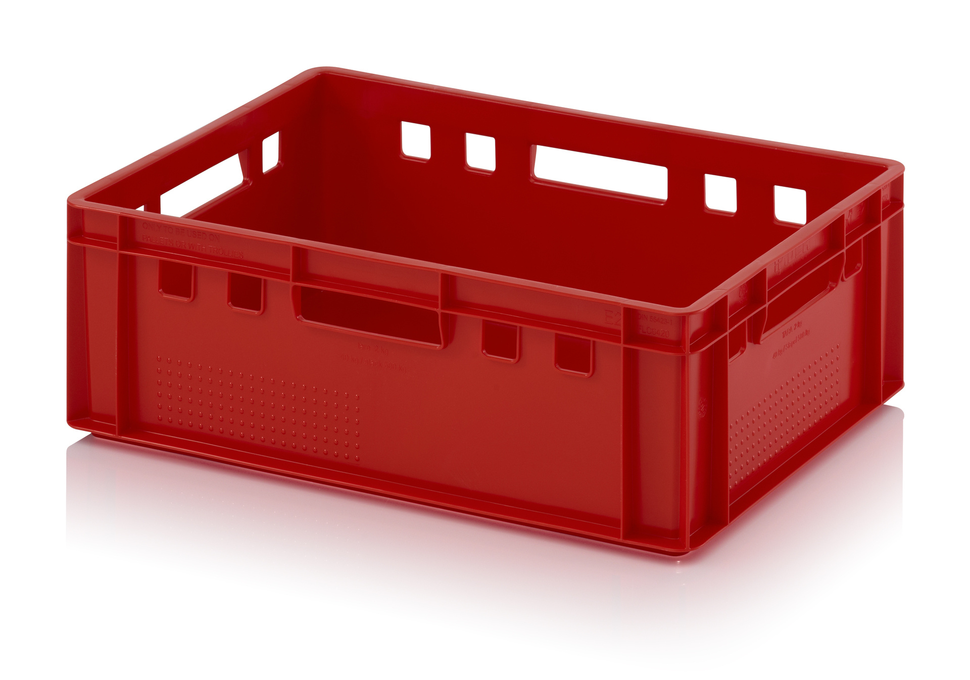 39 Litre Food Grade HDPE Plastic Euro Stacking Meat Crate