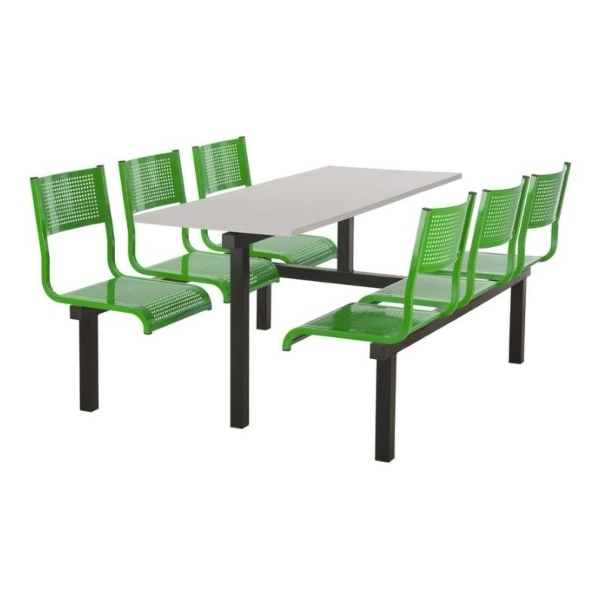 CU93 - 6-Seater Barrett Canteen Unit - 2 Way Access, Green, Grey