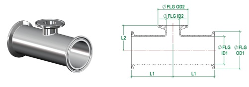 Reducing Tee Short Branch, Clamp Ended