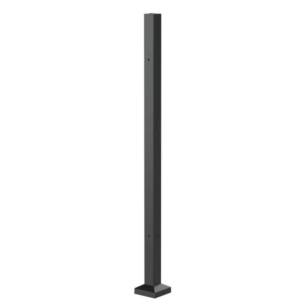 Fortitude 50mm Bolt Down Corner Post Black Sand With Base Cover Plate  