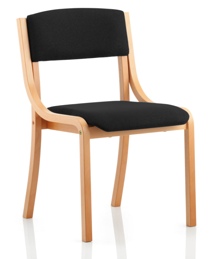 Madrid Fabric Conference Chair with Wood Frame - No Arms UK