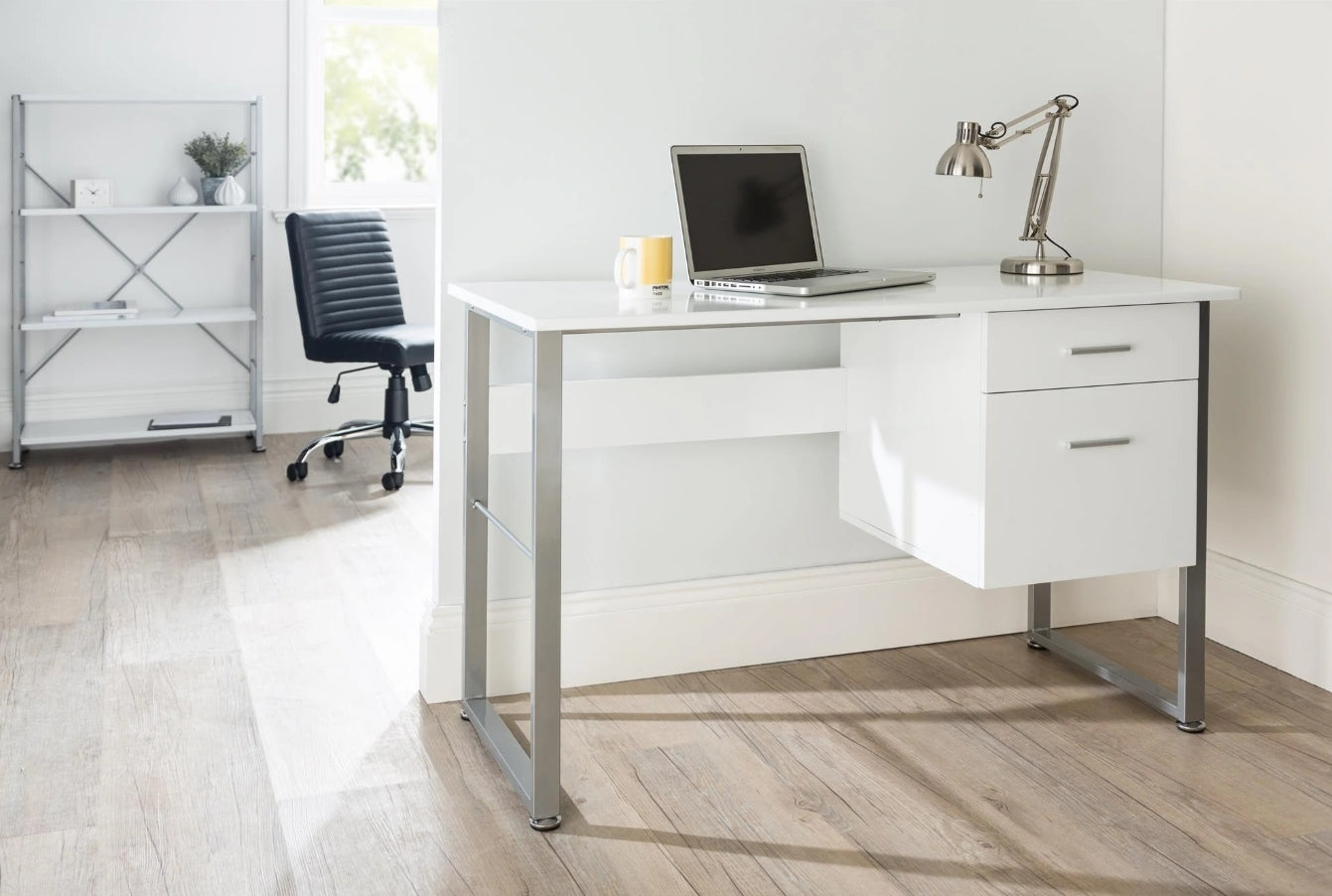 Cabrini White Home Office Desk Huddersfield