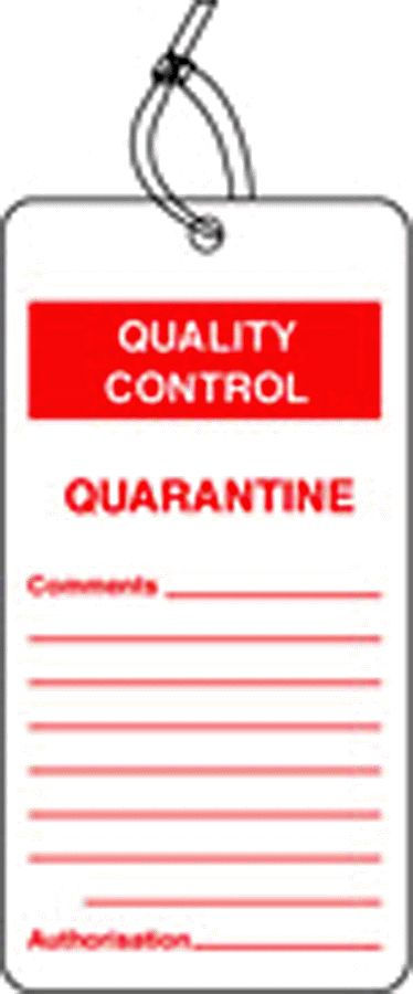 QC tag quarantine pk of 10