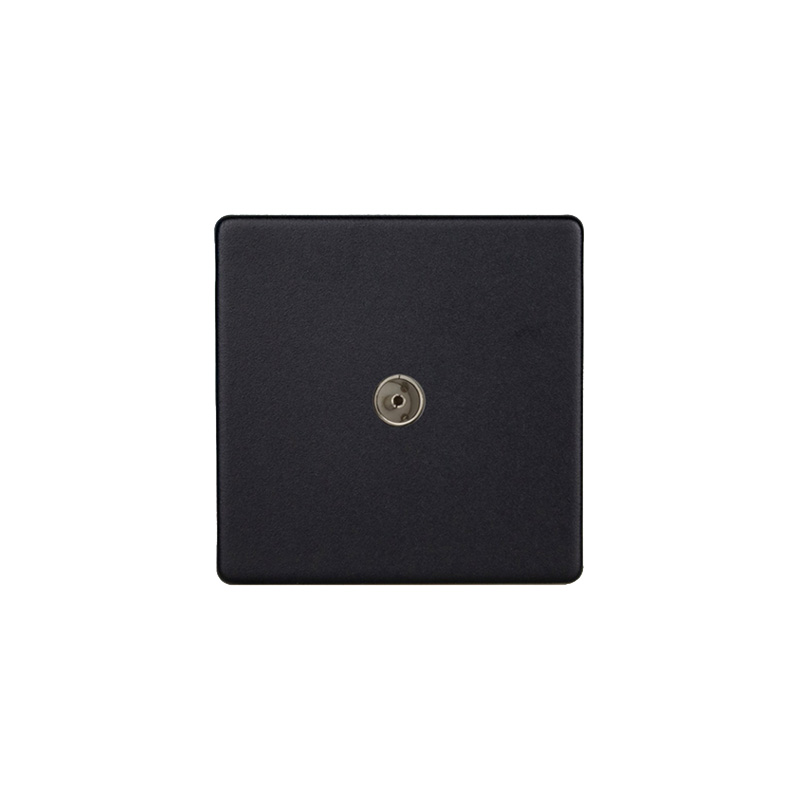 Varilight Urban 1G Co-Axial TV Socket Matt Black Screw Less Plate