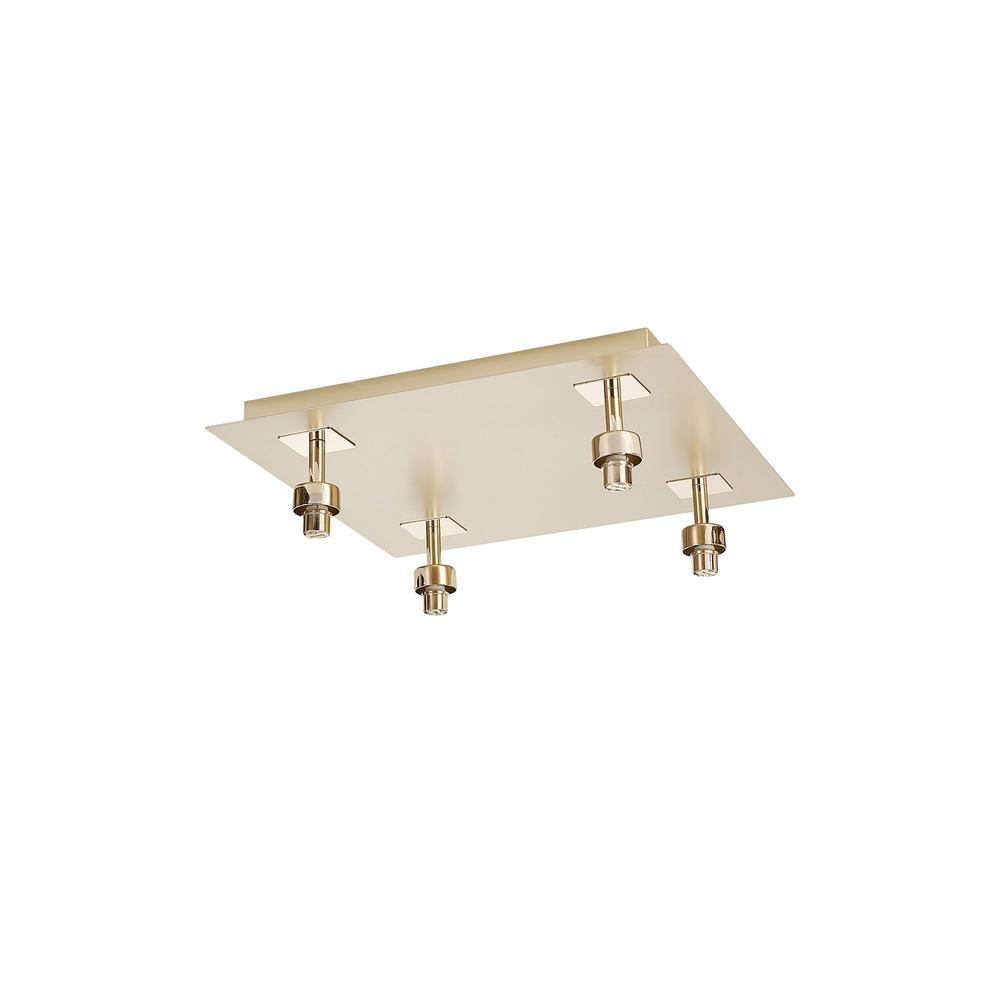 Luxuria Apex French Gold Square 4 Light G9 Universal 40cm Flush Light