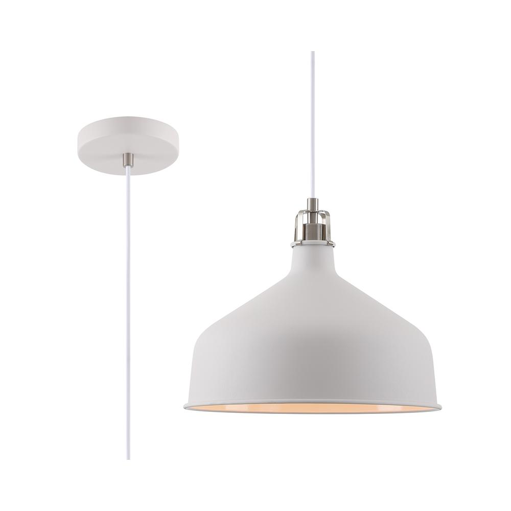 Luxuria Nimbus 30cm Medium Pendant Light E27 Sand White/Satin Nickel/White