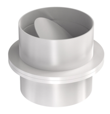 VKS-P 200 automatic gravity shutter for PRF, manufactured from polypropylene