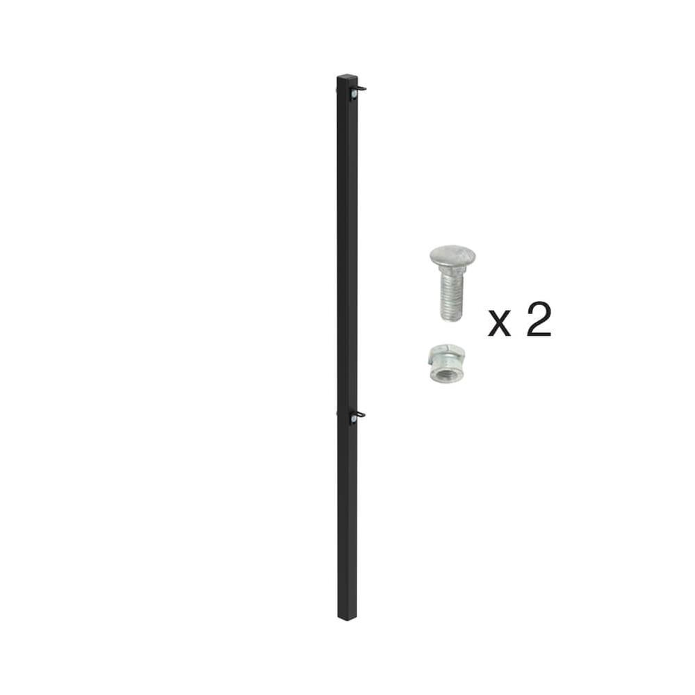 1200mm High ROSPA Concrete In Mid Post -Includes Cleats & Fittings - Black