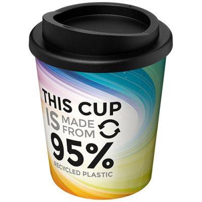 BRITE-AMERICANO® ESPRESSO RECYCLED 250 ML THERMAL INSULATED TUMBLER in White & Solid Black.