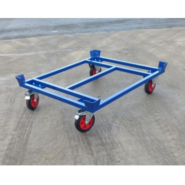 Euro Pallet Dolly 1200 x 800mm - Blue Elastic Rubber Wheels - 800 Kg