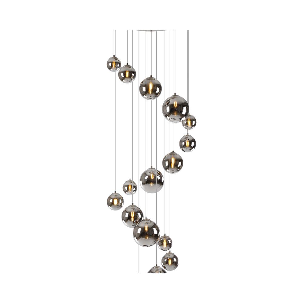 Luxuria Thorne 60cm Pendant 16xG9 Satin Nickel Chrome Plated Glass