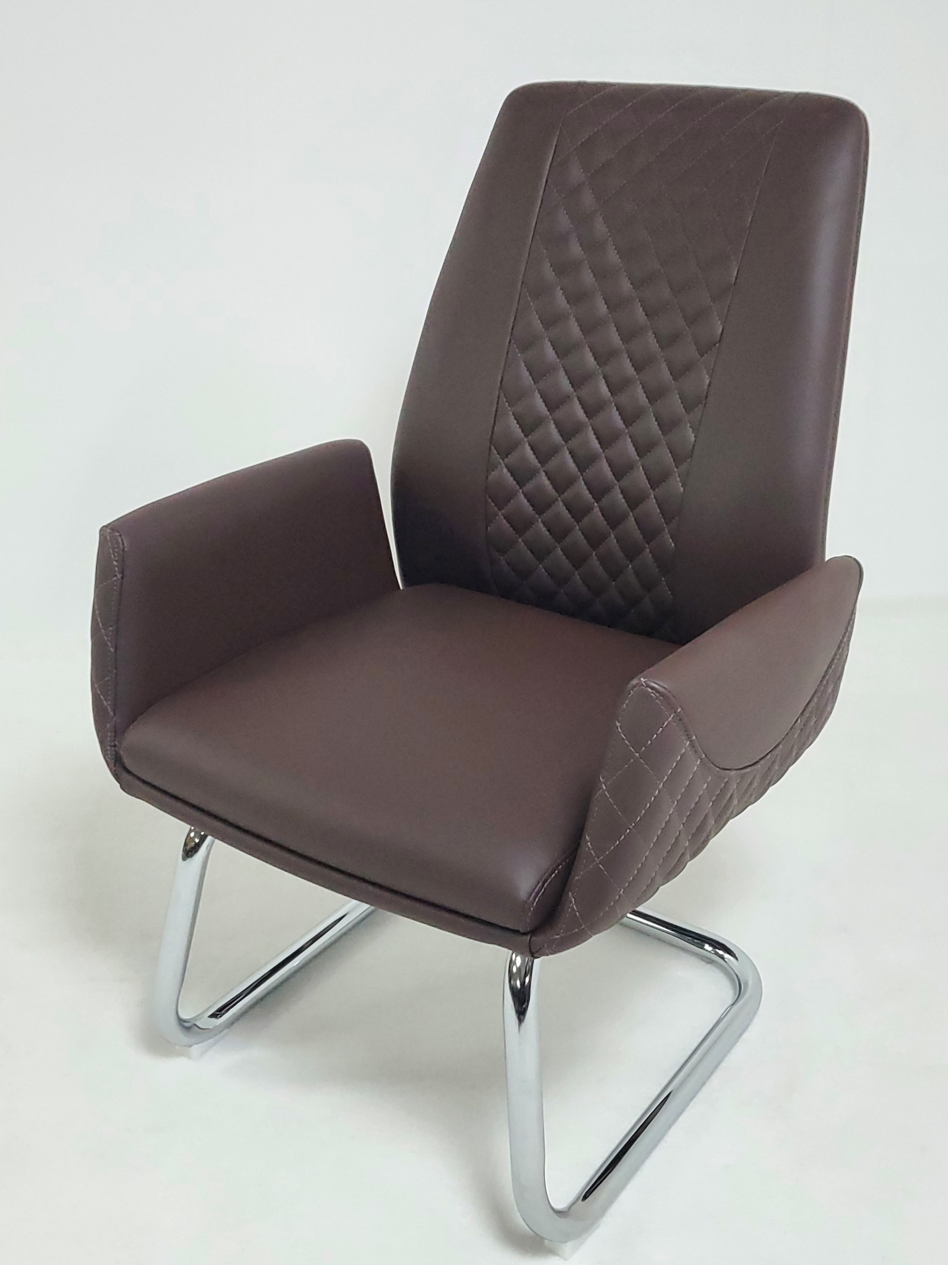 Modern Brown Leather Meeting Room Chair - DL205C Near Me