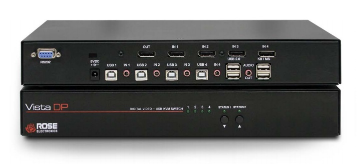 KVM-4TDP-A1 - Rose - Vista DP, 4 Port KVM Switch, with DisplayPort IN/OUT, 4K&#64;30, USB 2.0 & Audio *NEW*