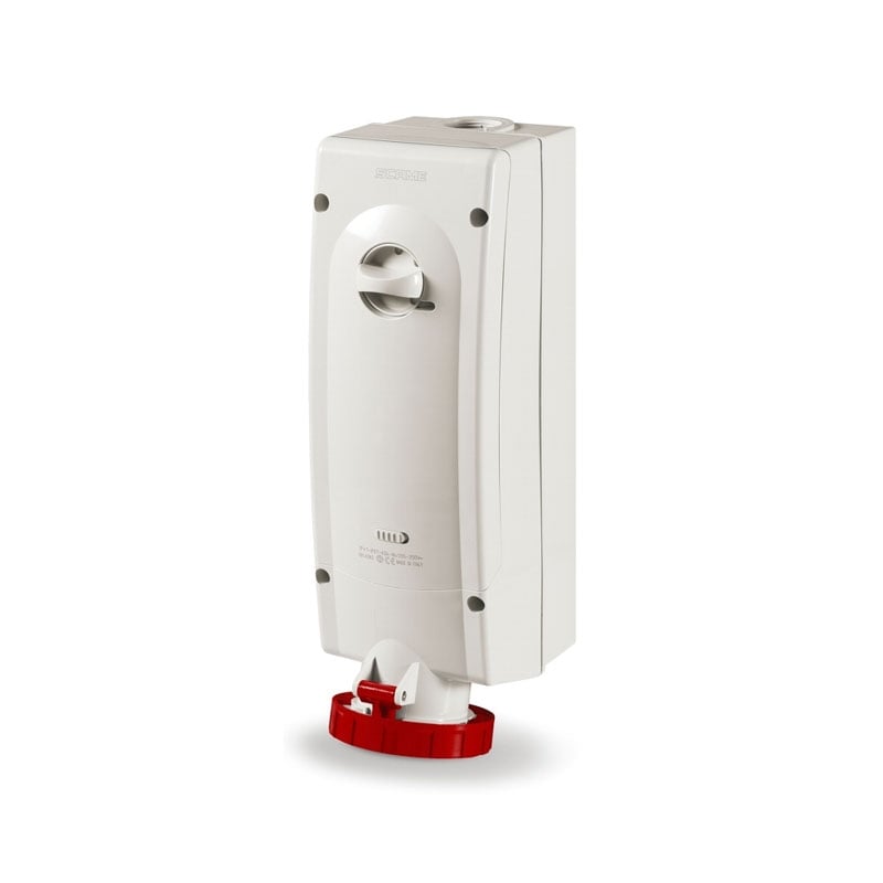 Scame 561.6387 Switched Interlock Socket IP67 IP Rating Standard Interlock Type 415V Volts