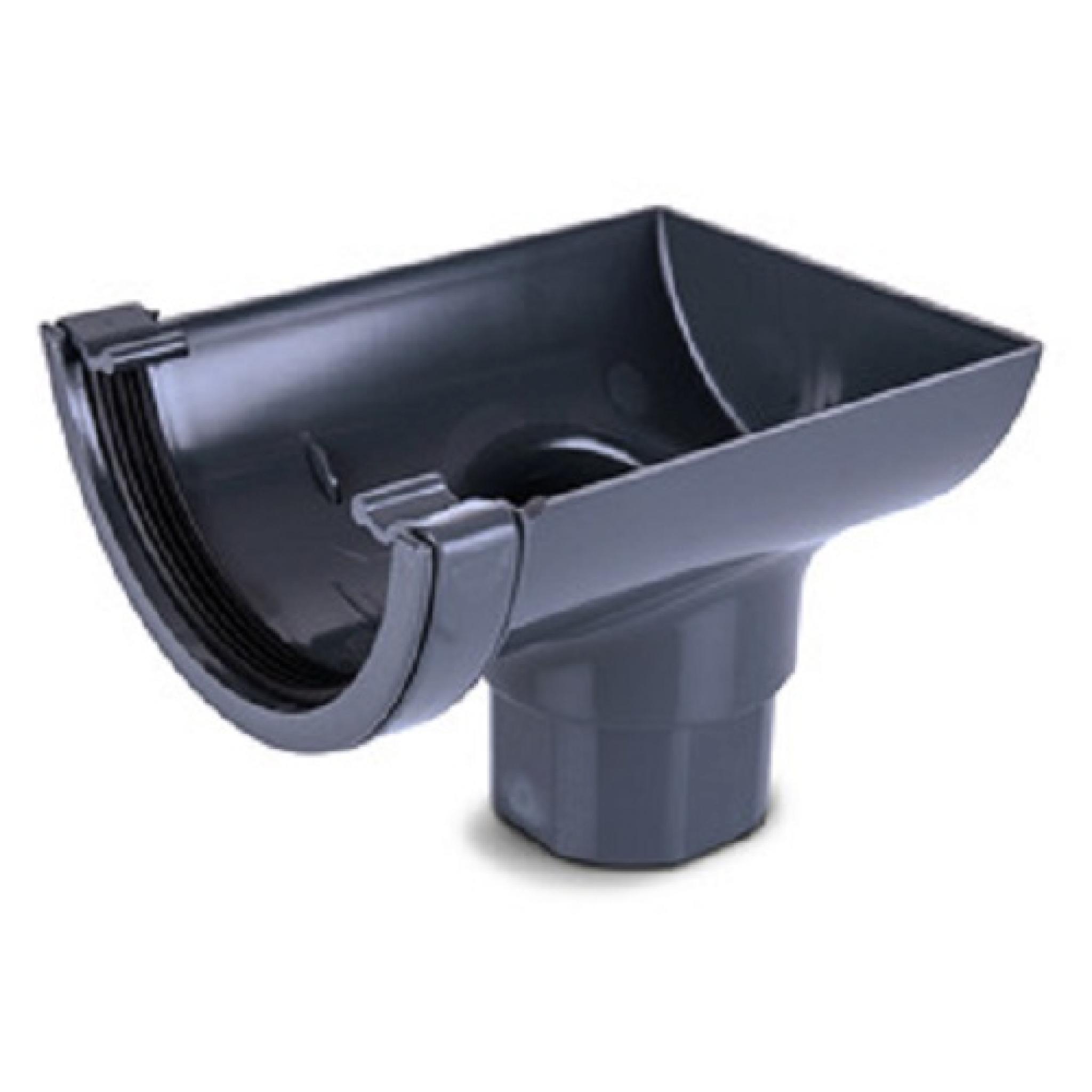 Anthracite Round Gutter Stop End Outlet