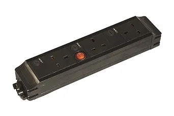 UDESK-PP-IFMS-UK3 3 Port Under Desk Power Pack - Individually fused - Master block power switch - WIE power Input