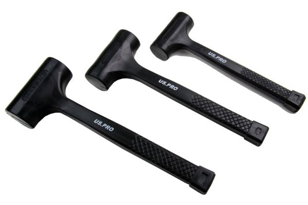 US PRO 1664 3pc Dead Blow Rubber Hammer Set