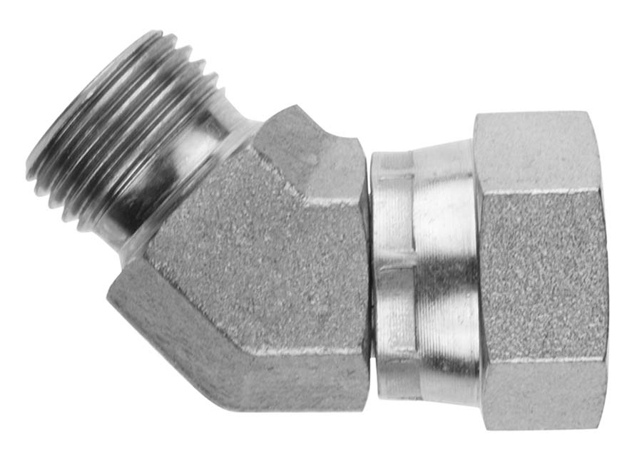 BURNETT & HILLMAN Forged 45&#176; Compact Elbow &#45; BSPP Male Cone Seat &#47; BSPP Swivel Female