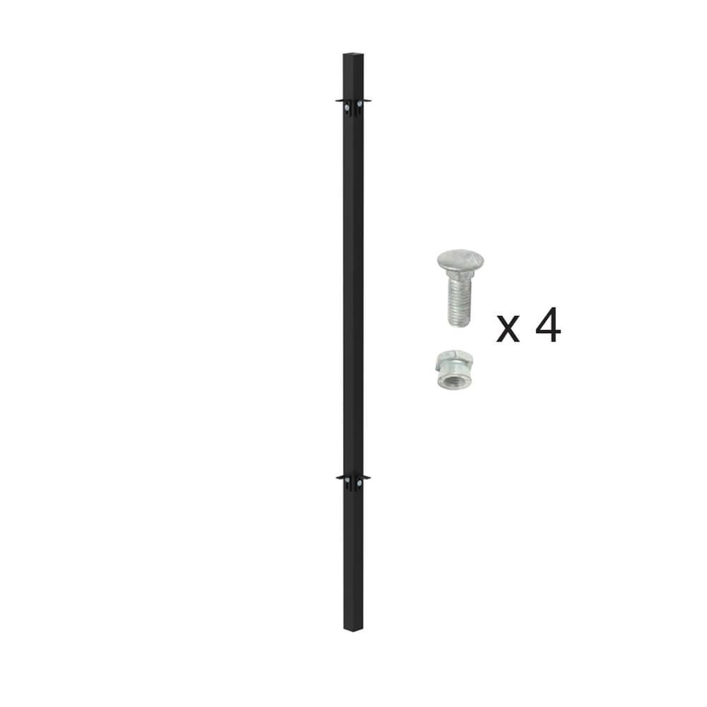 1500mm High Concrete In Corner Post -Includes Cleats & Fittings - Black