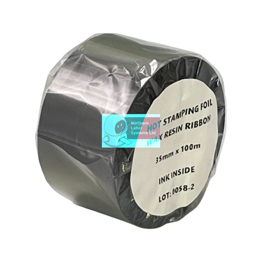 035100DMP988, 35mm x 100 metres, Wax Resin, Black, OUTSIDE WOUND