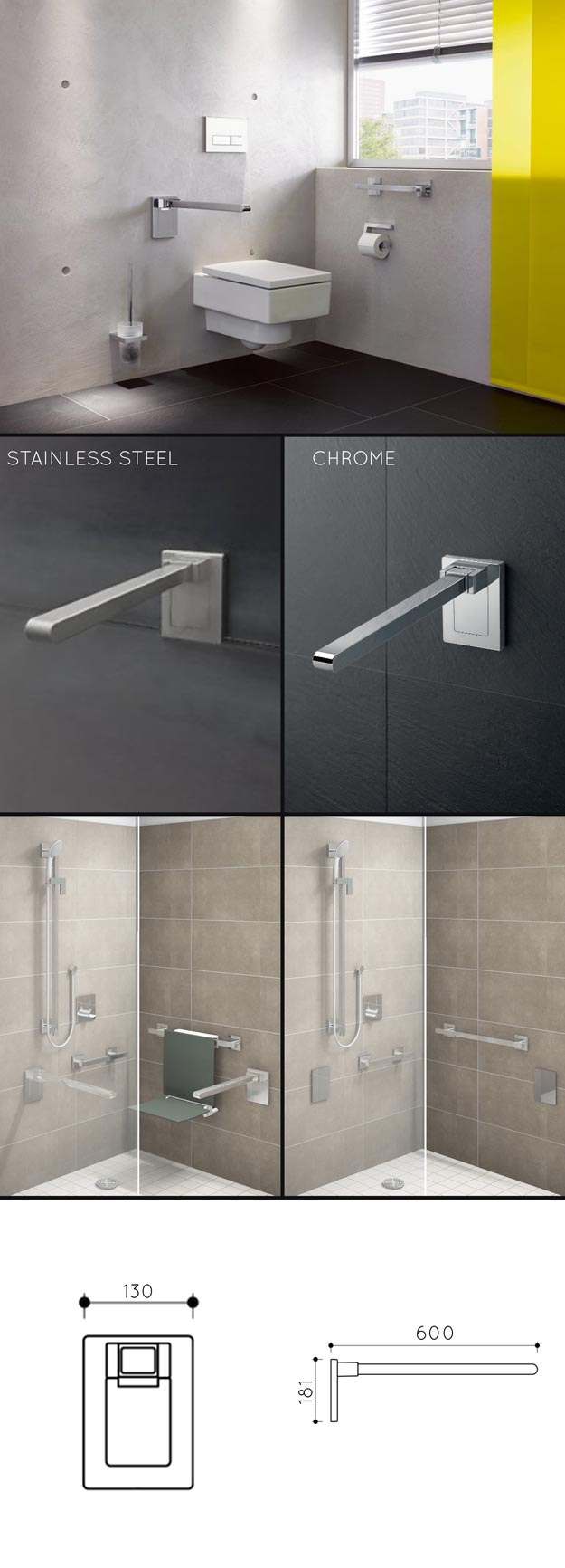 Removable Folding Toilet Grab Bar (150E)