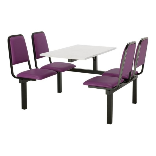 CU92 - 4-Seater Chester Canteen Unit - 1 Way Access, Purple, White