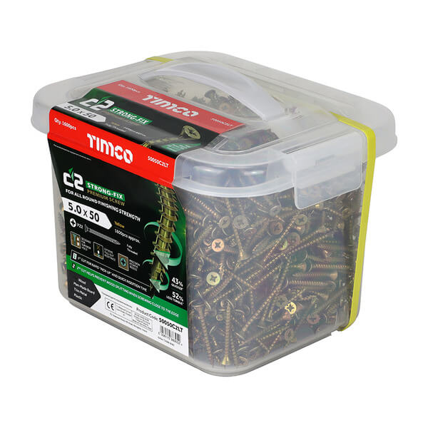 TIMco Classic C2 Screws ZYP 5x50mm (Tub 1600)