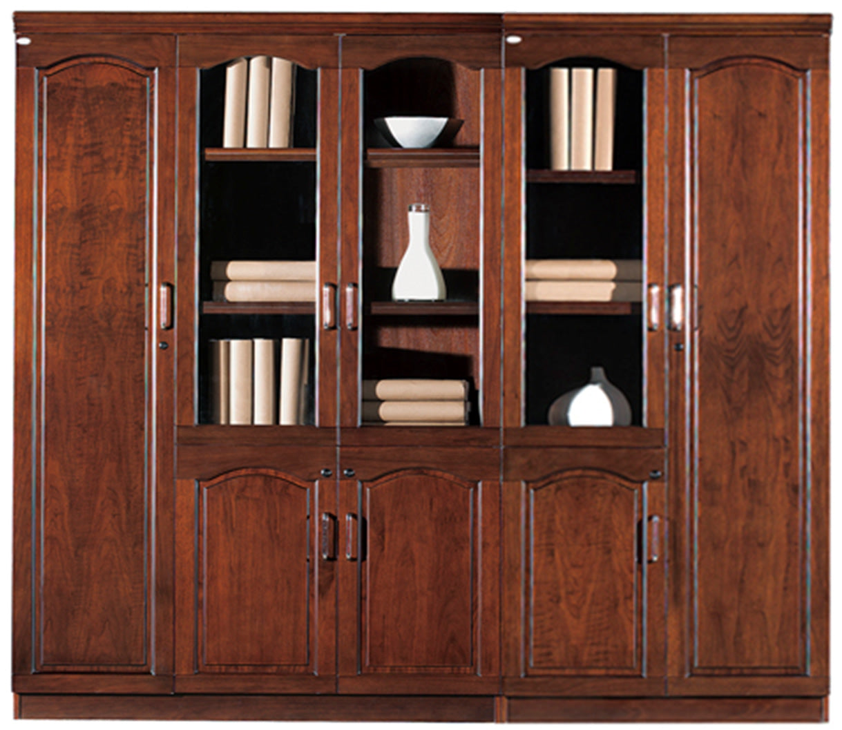 Providers Of Real Wood Veneer Executive Five Door Bookcase Office Storage - 2500mm - 6602 Near Me