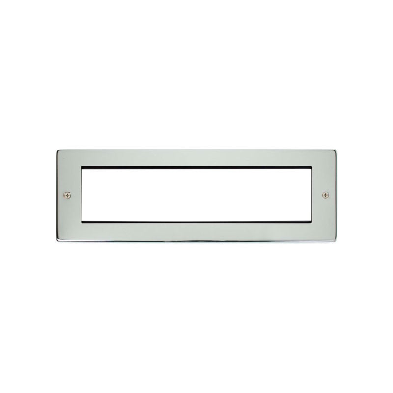 Click New Media Polished Chrome 8 Module Small Unfurnished Front Plate With York