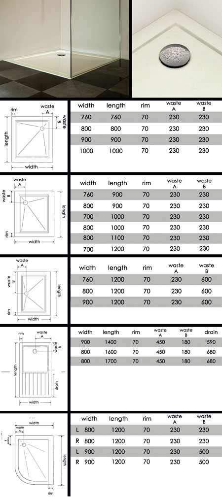 Condo Stone Resin Shower Tray (60A)