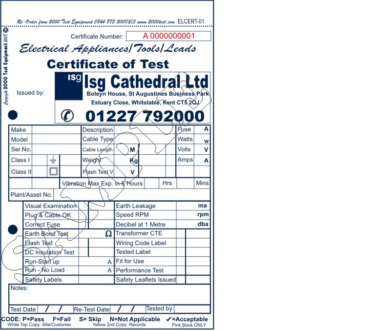ELCERT-01P Personalised (20 Pads of 50) Certificates
[ELCERT-01P (]