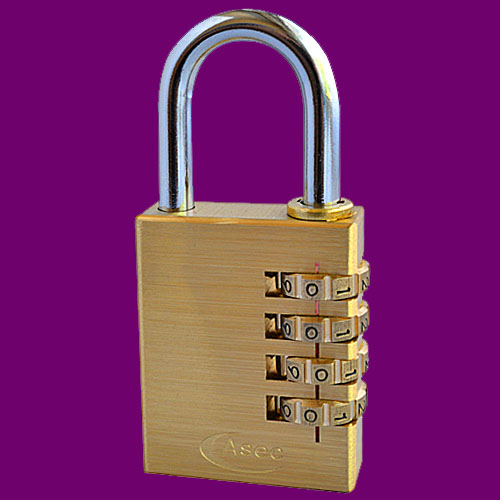 ASEC 4-Wheel Combination Padlock AS2554