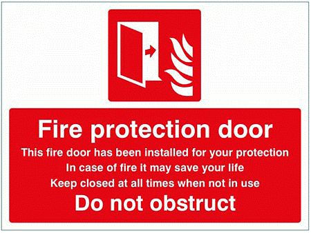Fire protection door Do not obstruct