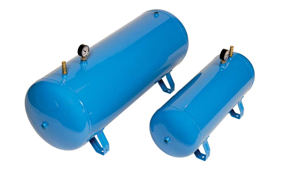 Horizontal Air Receiver 11 Bar &#45; Painted Blue Fittings Kit Included