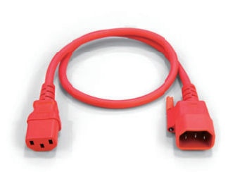 EC-6PC13C14L-R 2M C13 - C14 AH lockable cord - 0.75mm� / 3G - H05VV-F - RED