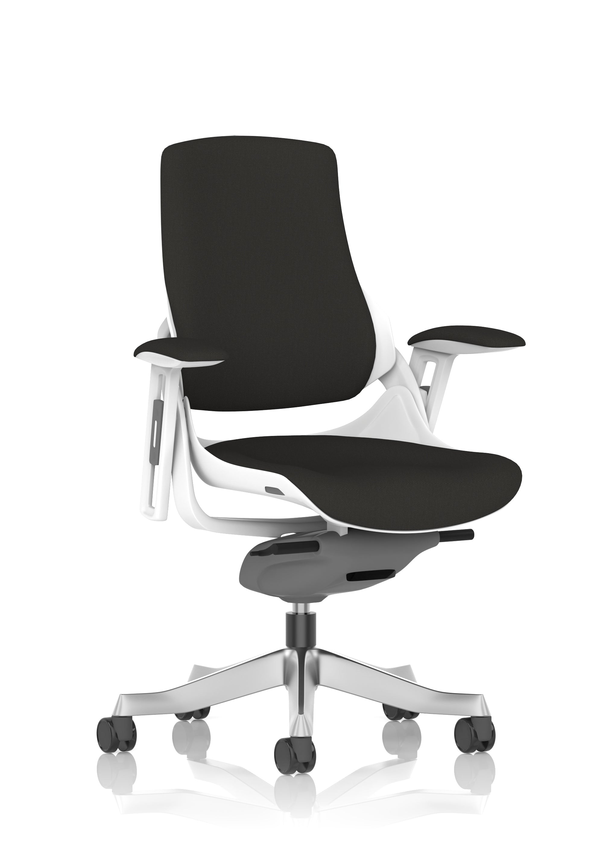 Specialising In Zure High Back White Shell Fabric Executive Office Chair with Height Adjustable Arms - Multiple Seat Colour Options UK